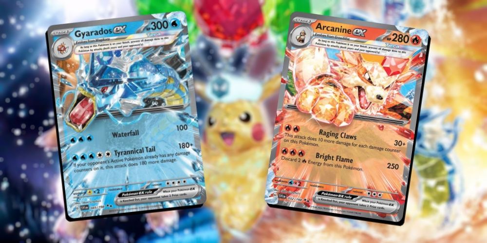 Gyarados ex e Arcanine ex do Pokémon Estampas Ilustradas