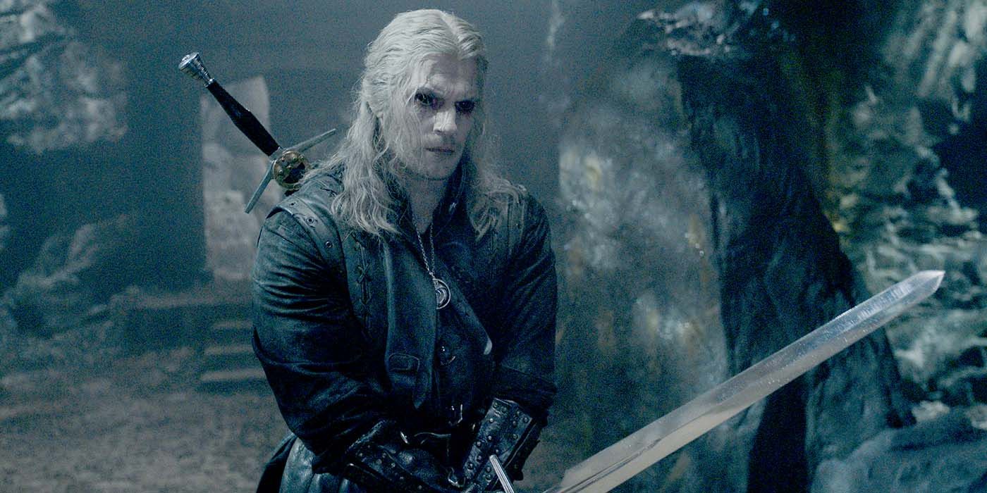 Henry Cavill em um labirinto como Geralt de Rivia na terceira temporada de The Witcher ainda