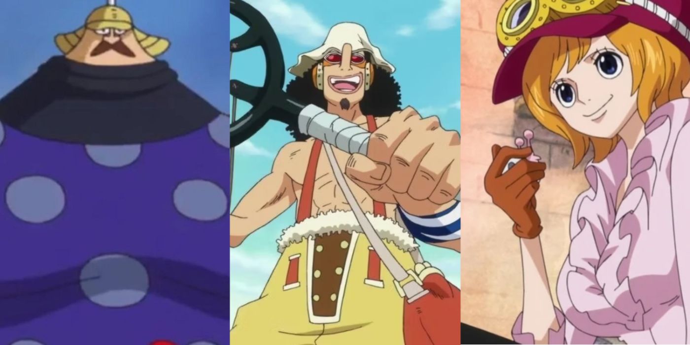 A collage of High-Fat, Usopp, and Koala-from One Piece.
