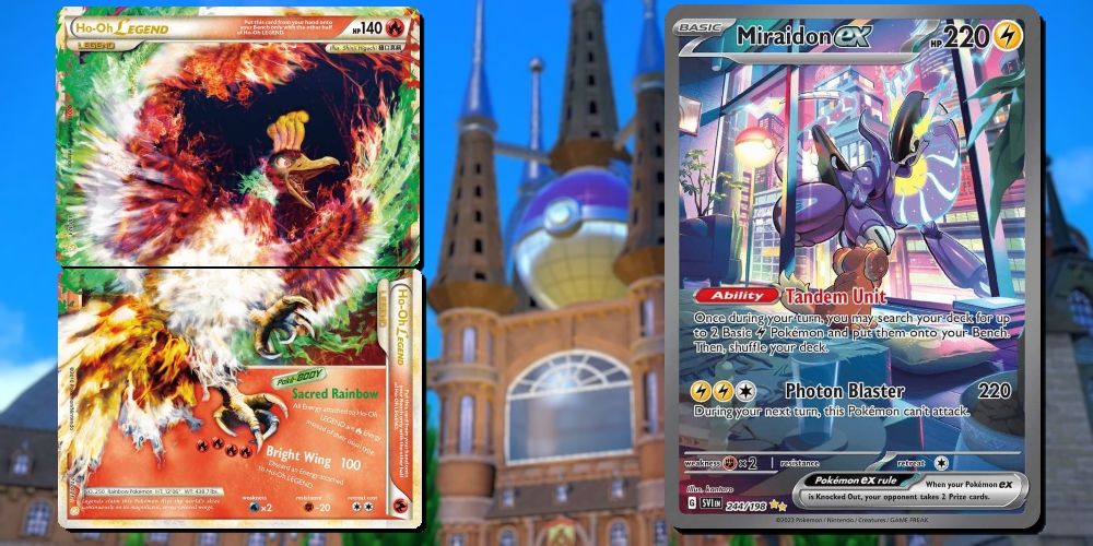 Ho-oh Legend e Miraidon ex do Pokémon Estampas Ilustradas