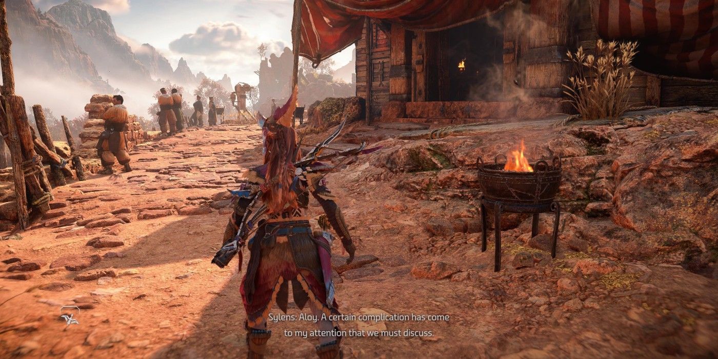 Aloy recebe uma mensagem para iniciar o conteúdo de Burning Shores