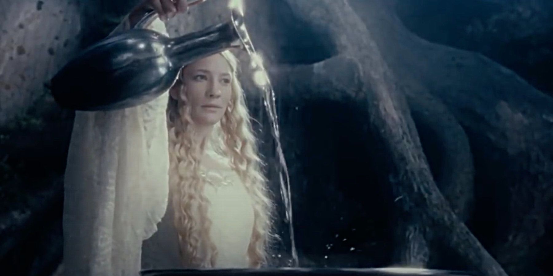 In The Fellowship of the Ring, Galadriel prepares her Mirror.