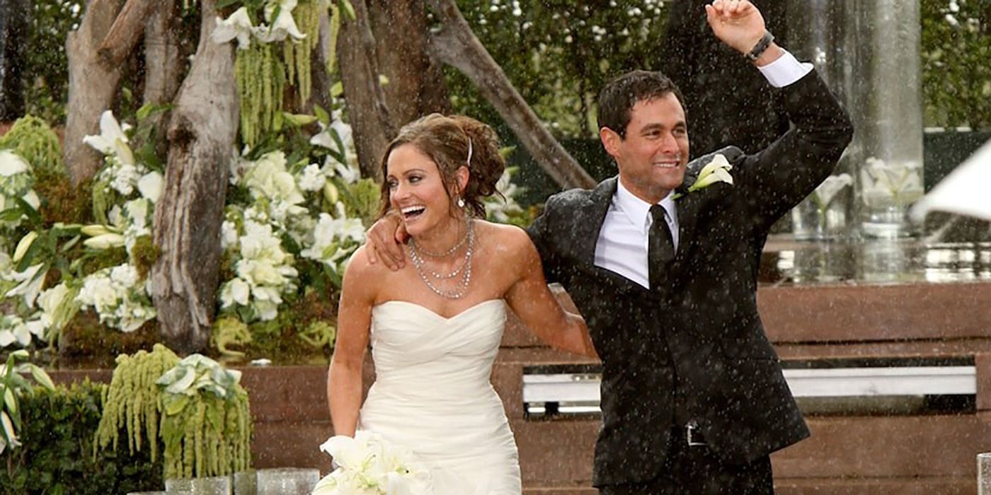 Jason and Molly from The Bachelor celebrate their televised wedding.