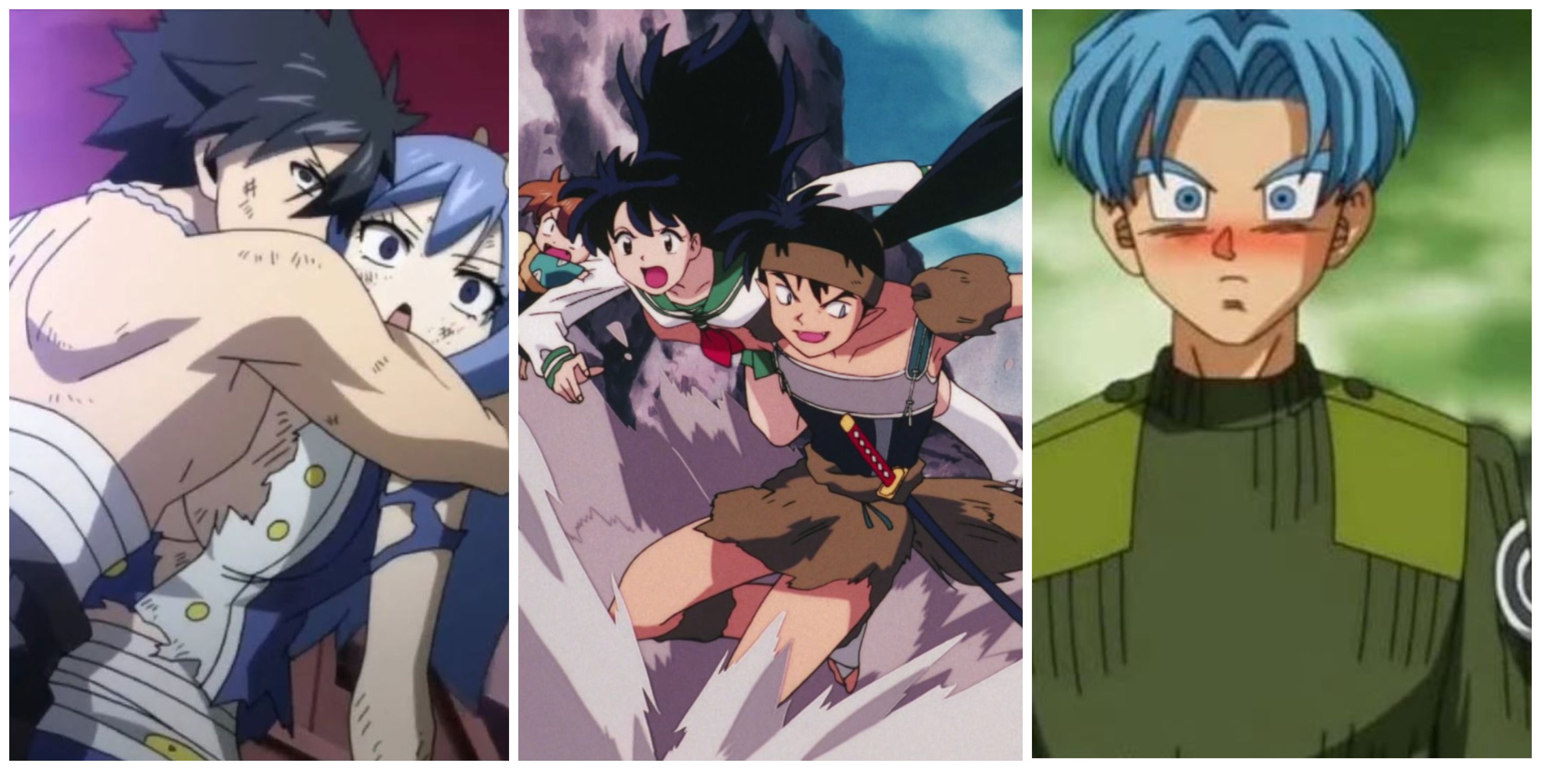 Juvia and Gray from Fairy Tail, Koga, Kagome and Shippo from InuYasha, and Trunks from Dragon Ball.