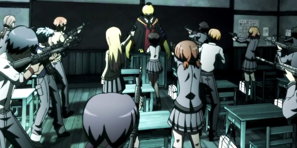 Class 3-E prepares to kill Koro-Sensei in Assassination Classroom