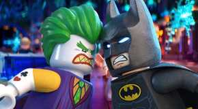 Batman and Joker stare each other down in The Lego Batman Movie