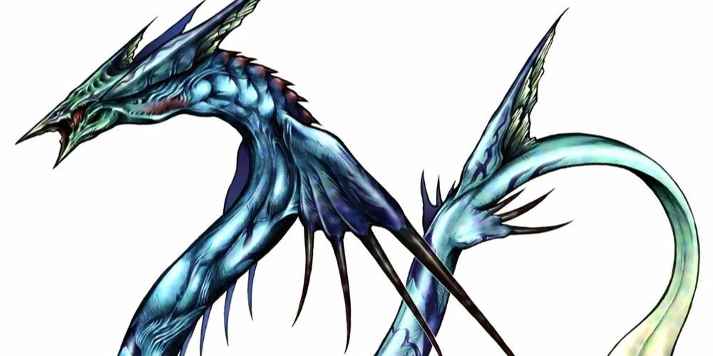 Arte do Leviatã de Final Fantasy VIII desenhada por Tetsuya Nomura