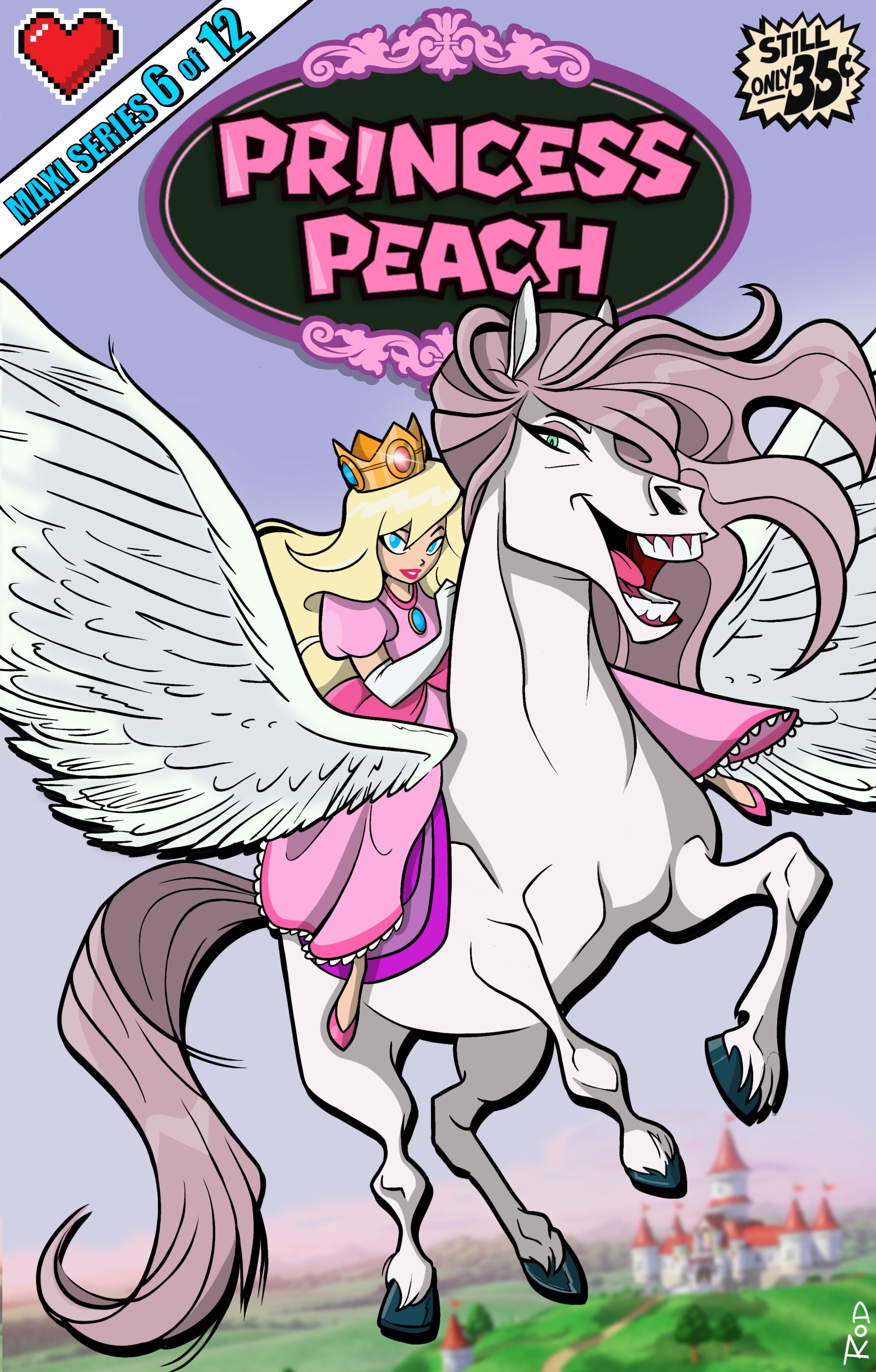 Rod Allen has Princess Peach on the cover of Amethyst #6