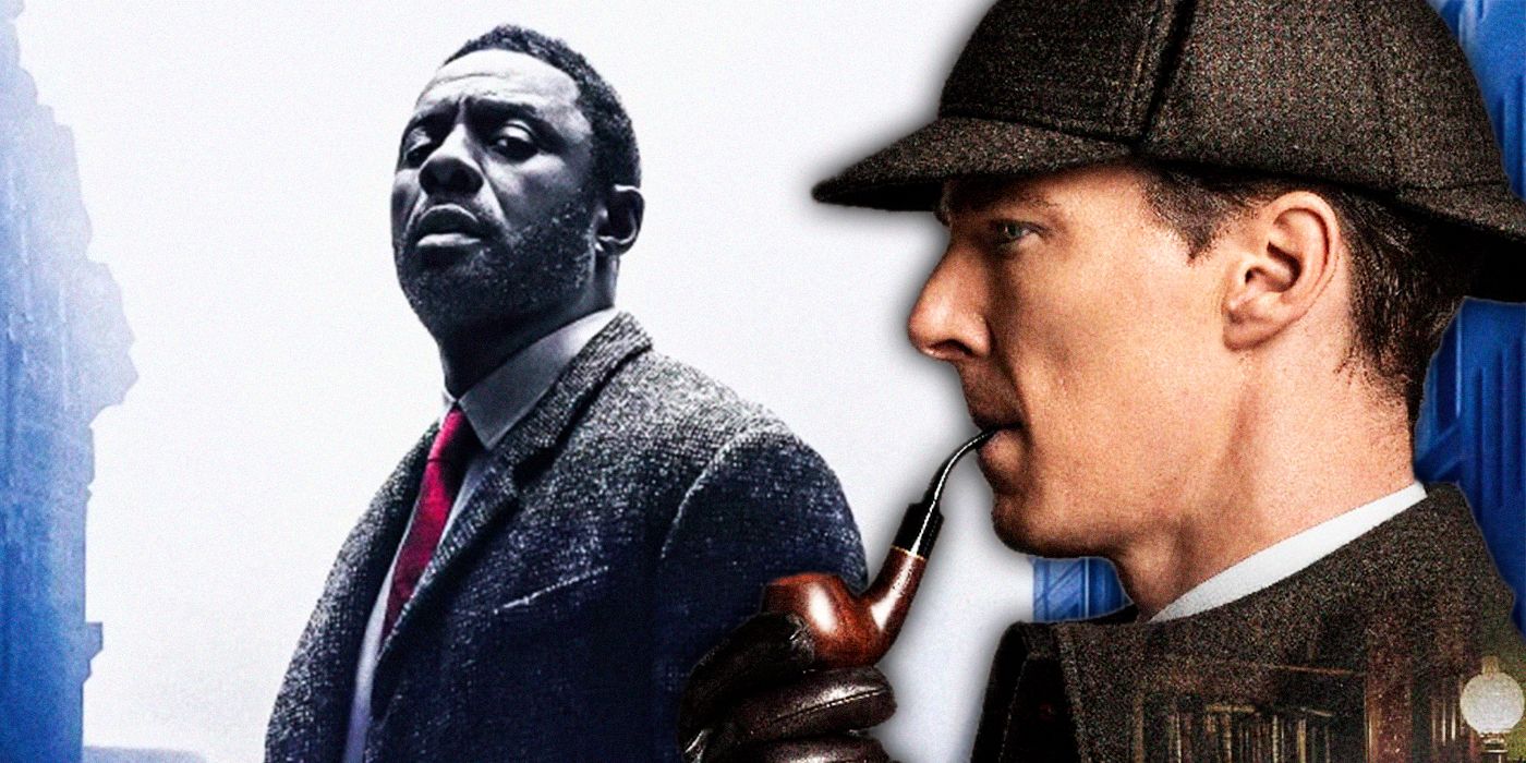 Luther: The Fallen Sun's Luther and Benedict Cumberbatch as Sherlock Holmes.