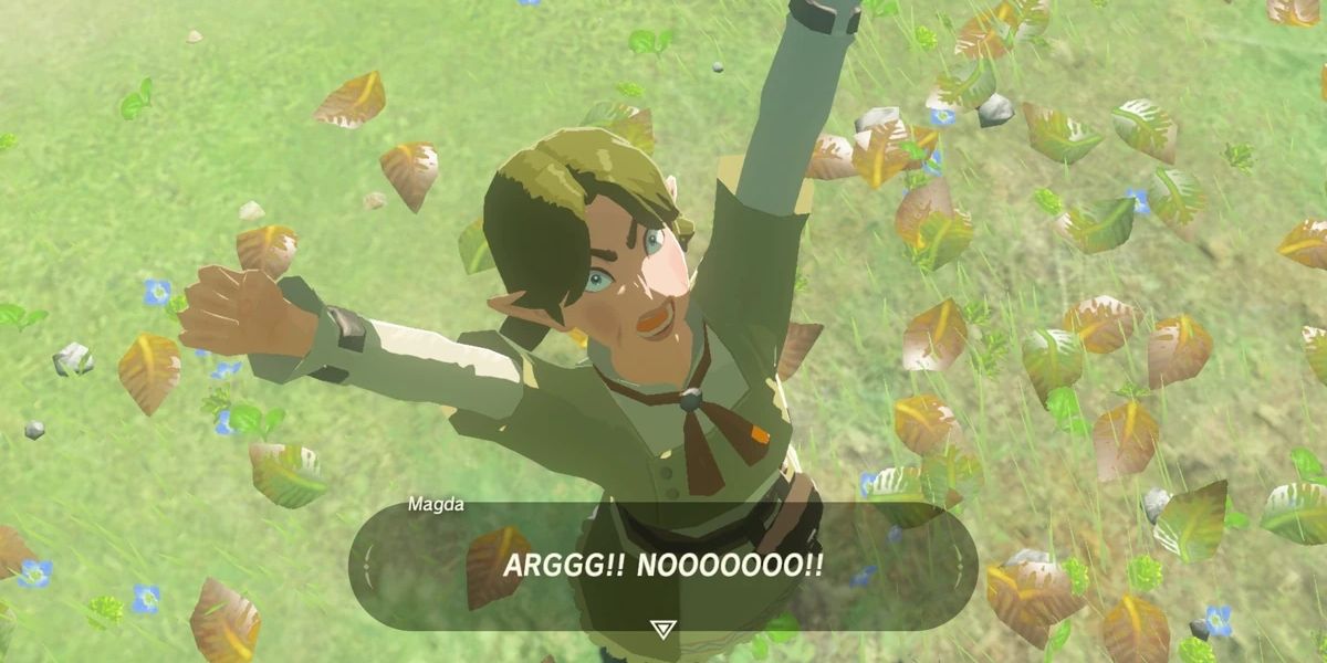 uma captura de tela de Magda gritando em Breath of the Wild