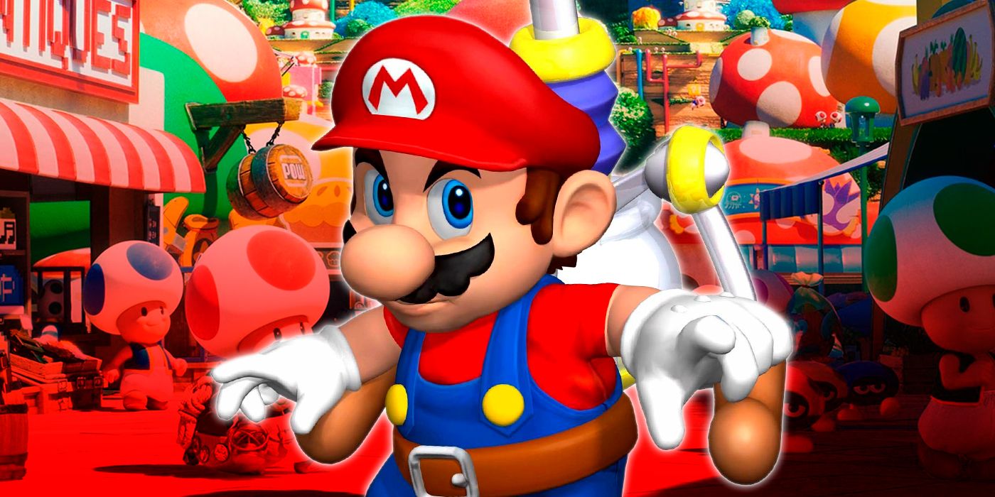 Super Mario Sunshine with The Super Mario Bros Movie Poster