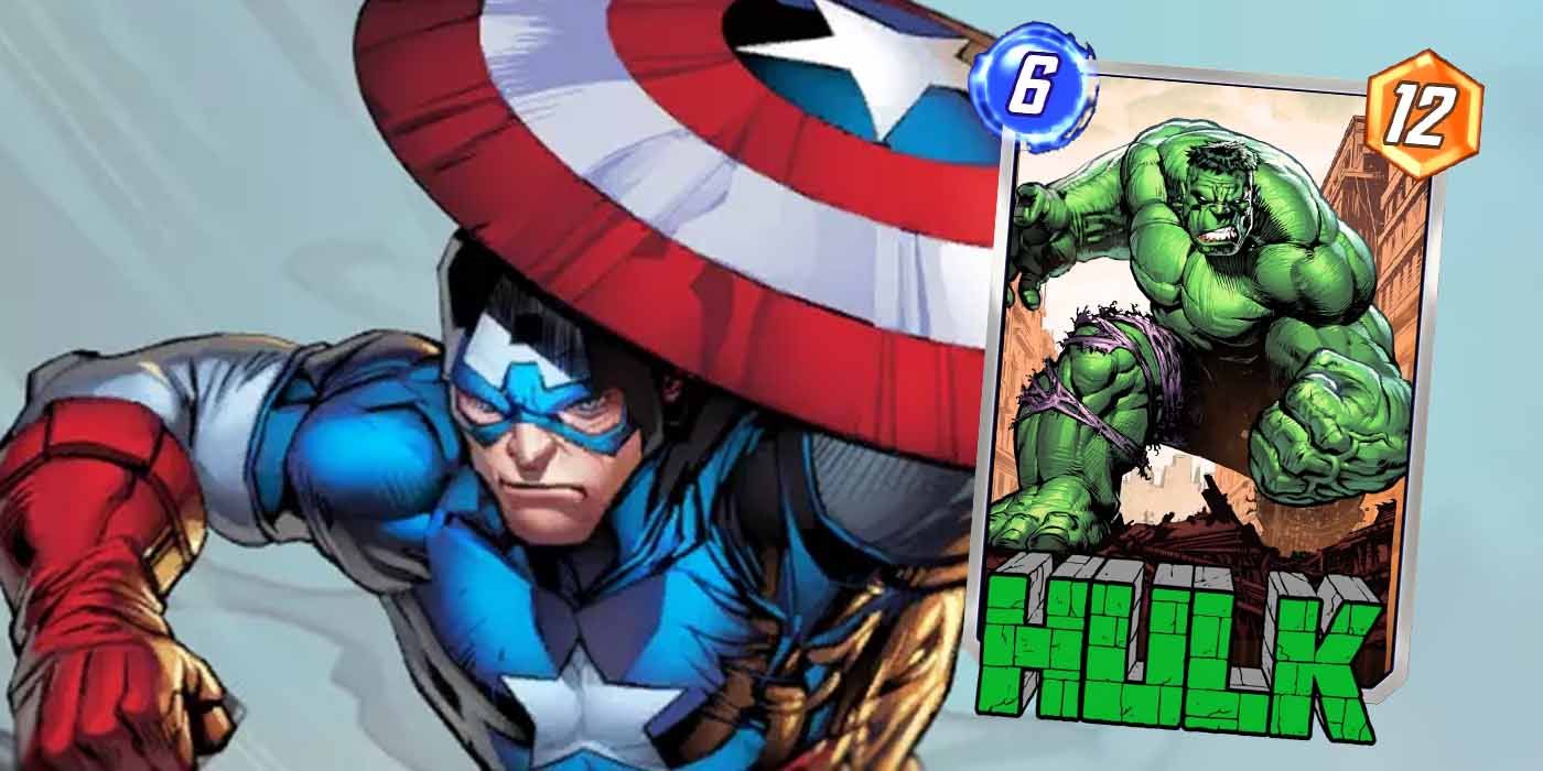Hulk Marvel Snap Card and Captain America artwork