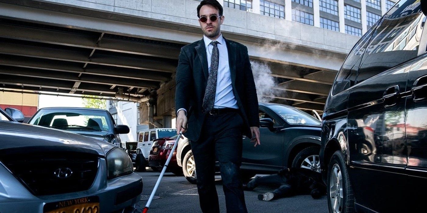 Charlie Cox as Matt Murdock in a scene from Daredevil season 3.