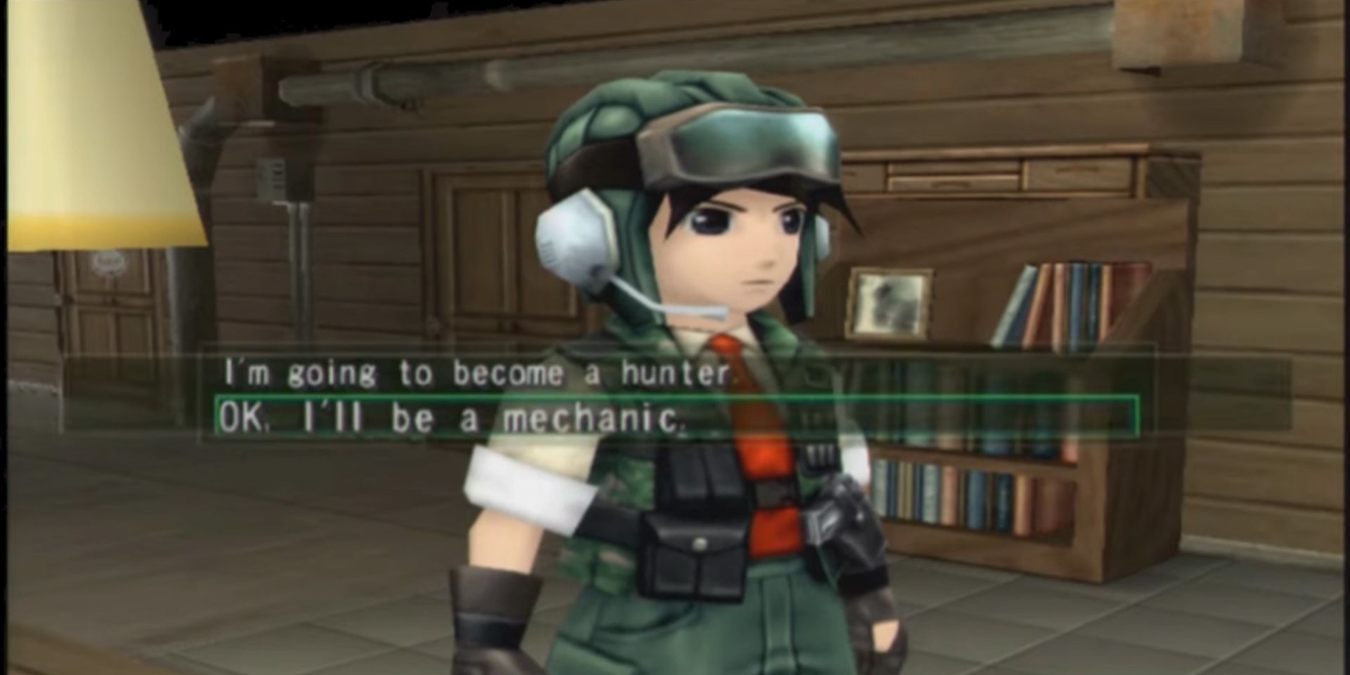 The player is given a choice on whether to be a hunter or mechanic in Metal Saga.