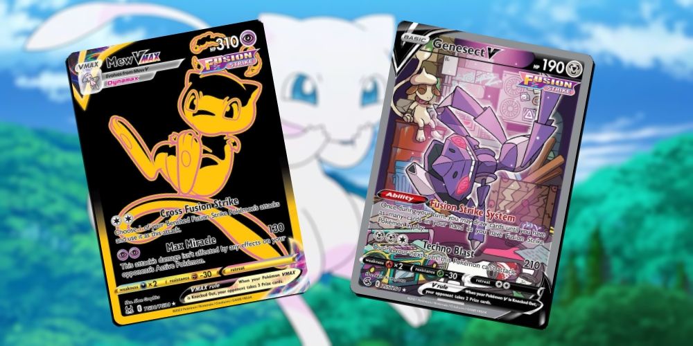 Mew Vmax e Genesect V do Pokémon Estampas Ilustradas