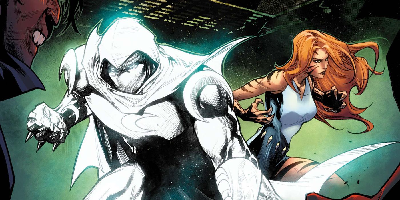 Moon Knight and Tigra face off against vampires.