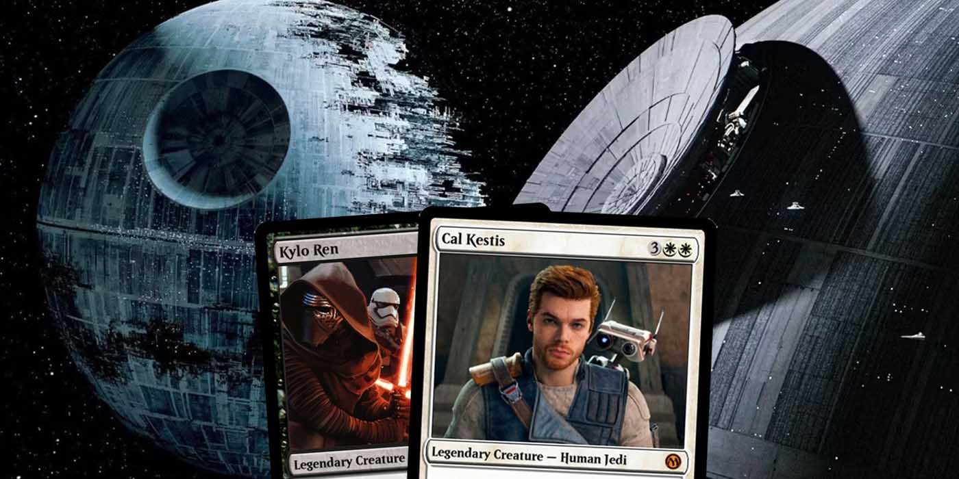 MTG Star Wars Crossover card concepts and Death Star artwork