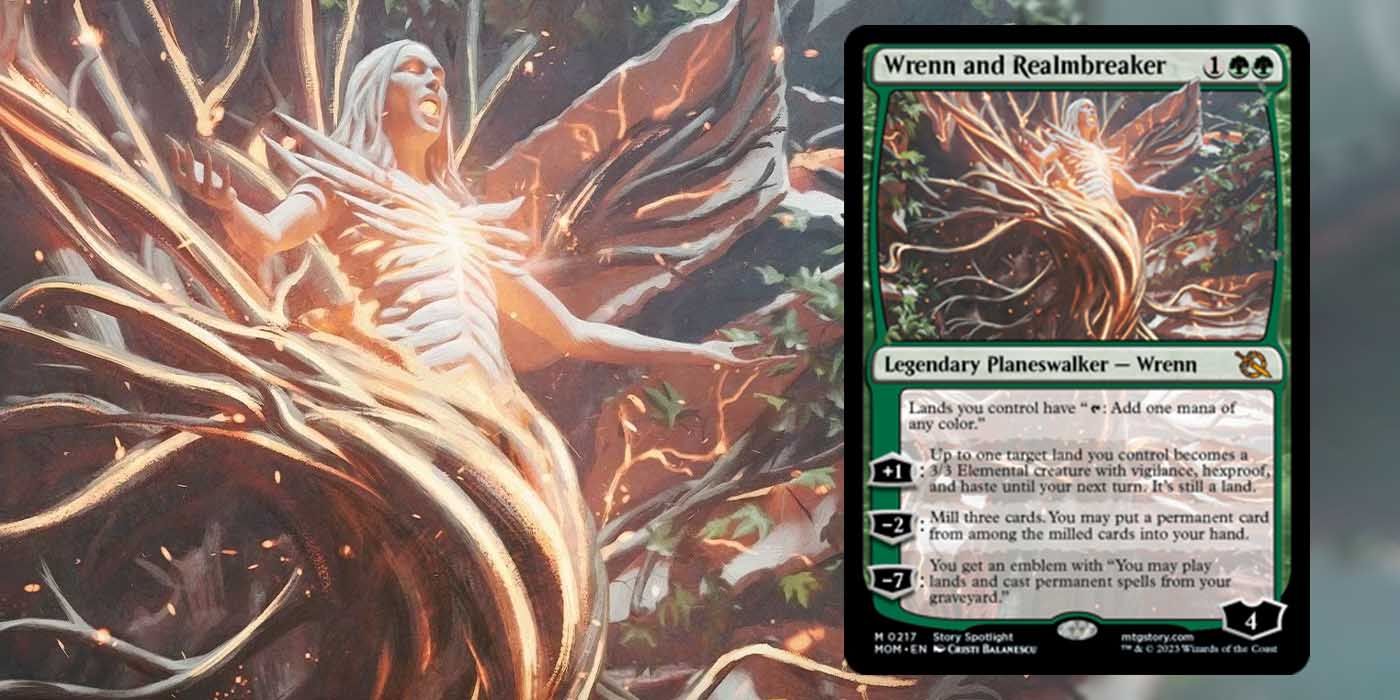 Cartão MTG Wrenn e arte de March of the Machine