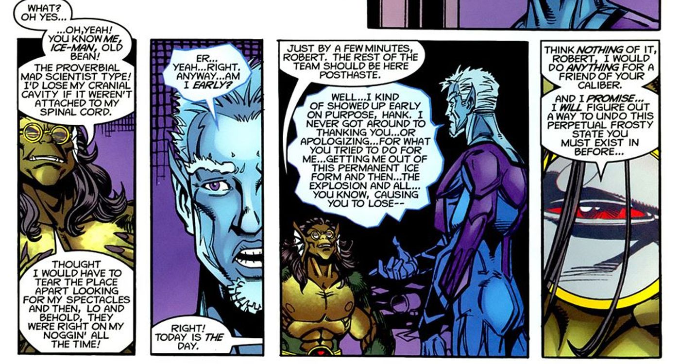 Iceman thanking Beast in Mutant X