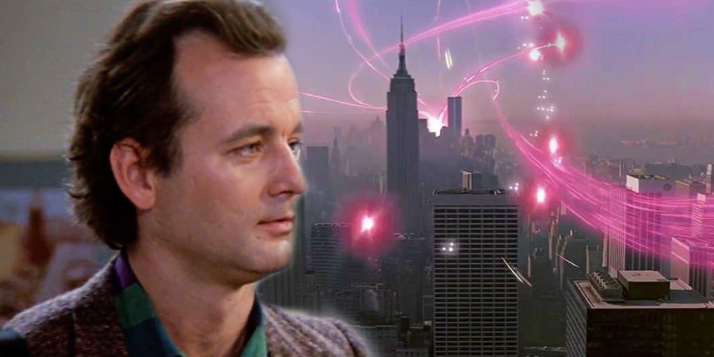 Peter Venkman in Ghostbusters alongside the shutdown of the containment grid