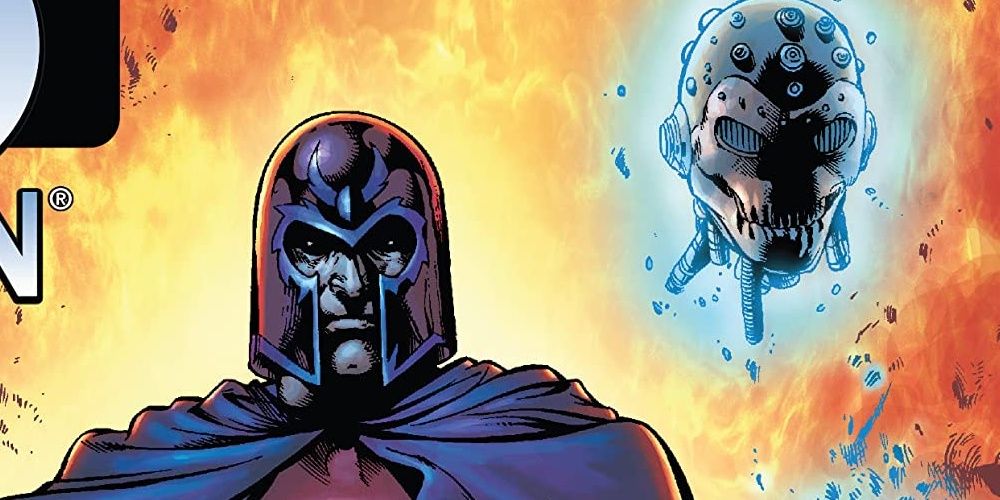 New X-Men: Planet X comic featuring Magneto constructing Xorn's helmet.