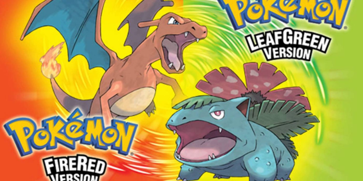 A arte principal de Pokémon FireRed e LeafGreen apresenta Charizard e Venusaur.