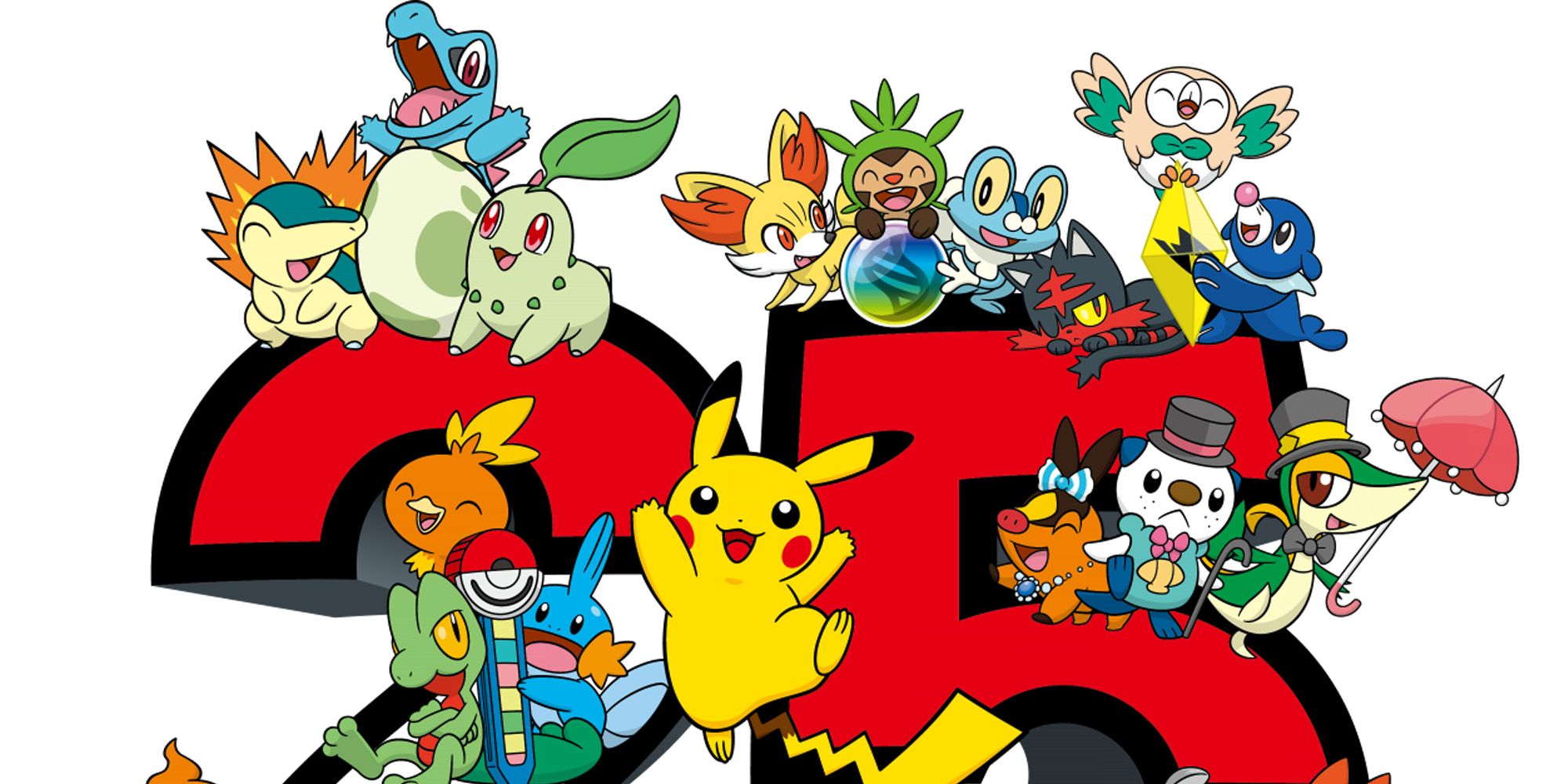 Pokemon Starters na promoção do 25º aniversário