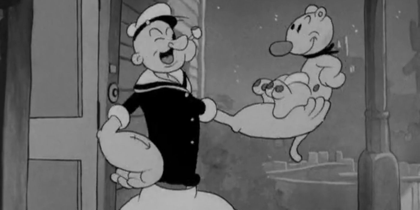 Popeye holds Jeep in Thimble Theater