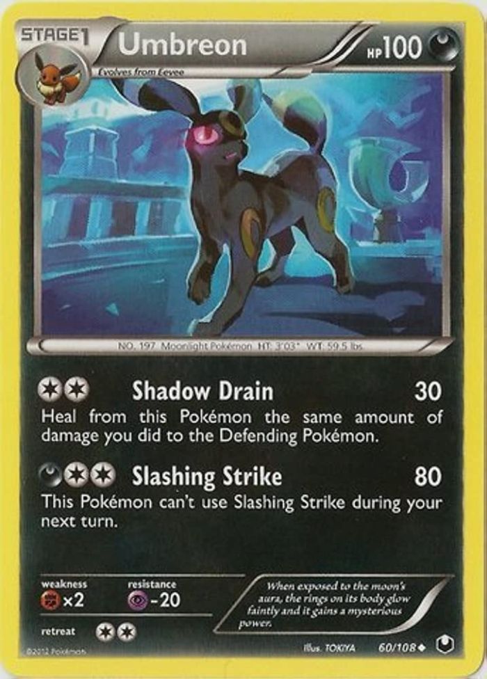 Um cartão Regional Championship Umbreon Pokemon do conjunto Dark Explorers