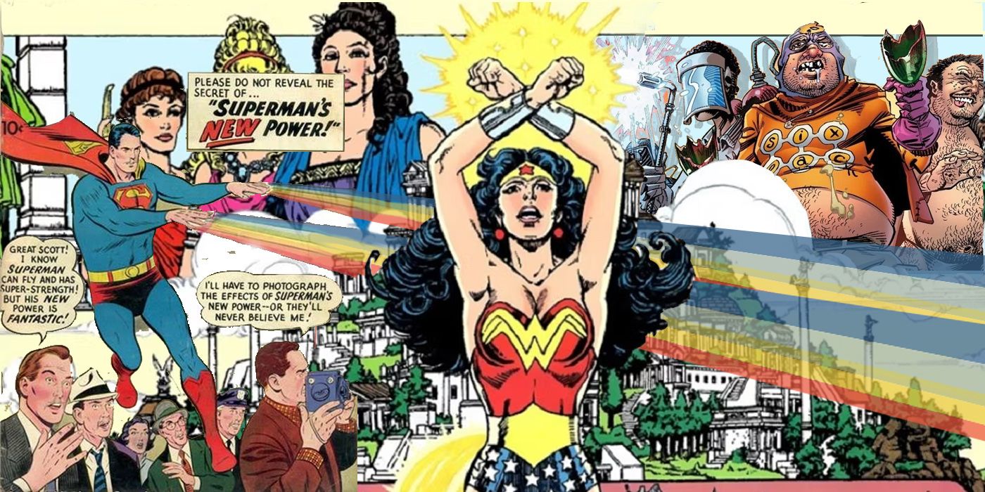 Wonder Woman, Superman, and Section 8 using ridiculous powers in DC Comics