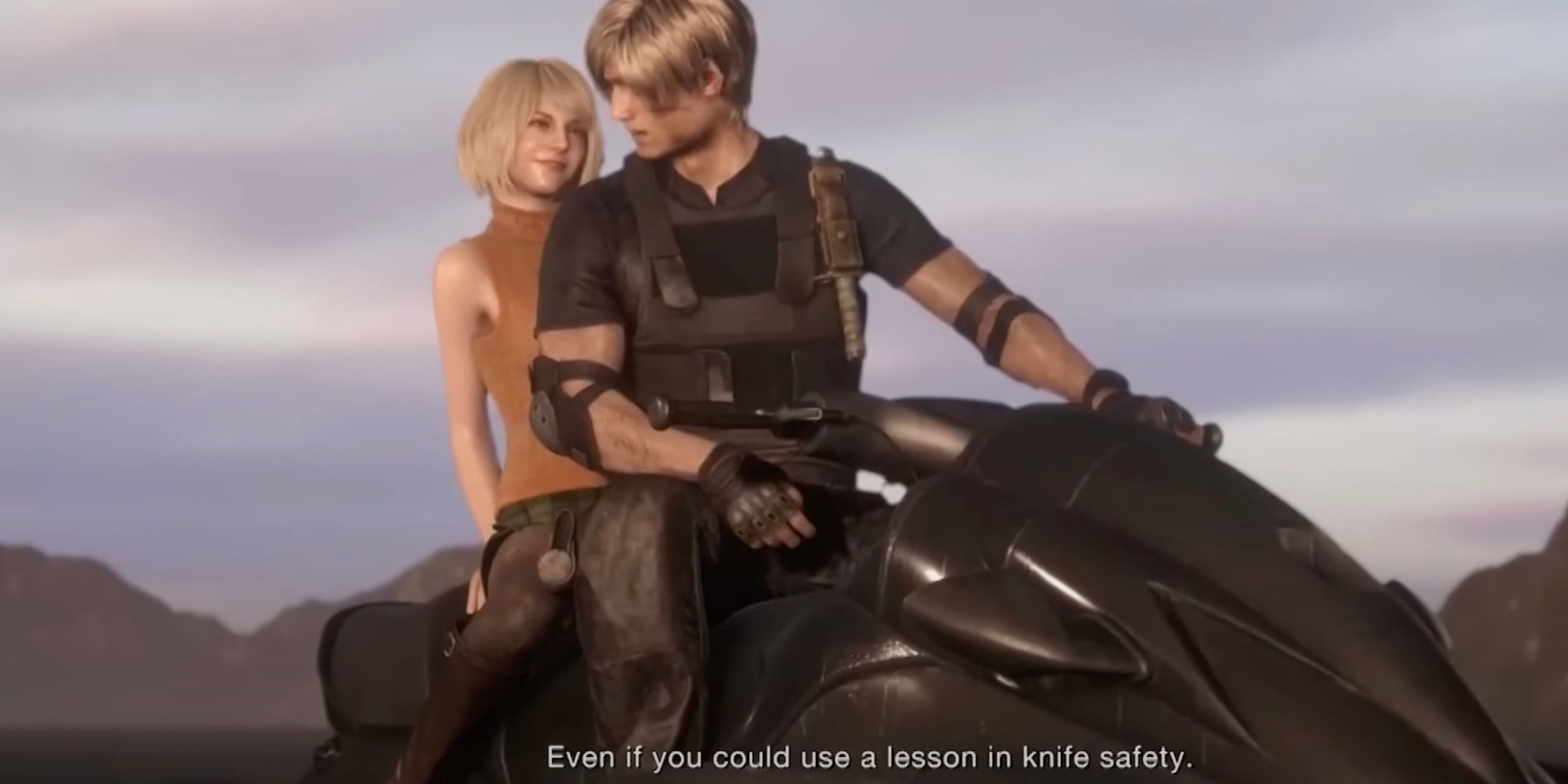 Resident Evil 4 Remake: Leon e Ashley em um jet ski