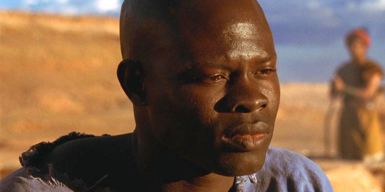 Djimon Hounsou's Juba is deep in thought during a scene in Gladiator