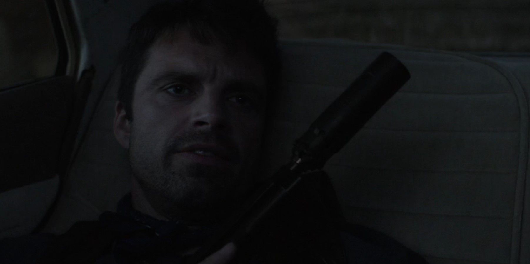 Sebastian Stan as God the Bounty Hunter in Ghosted