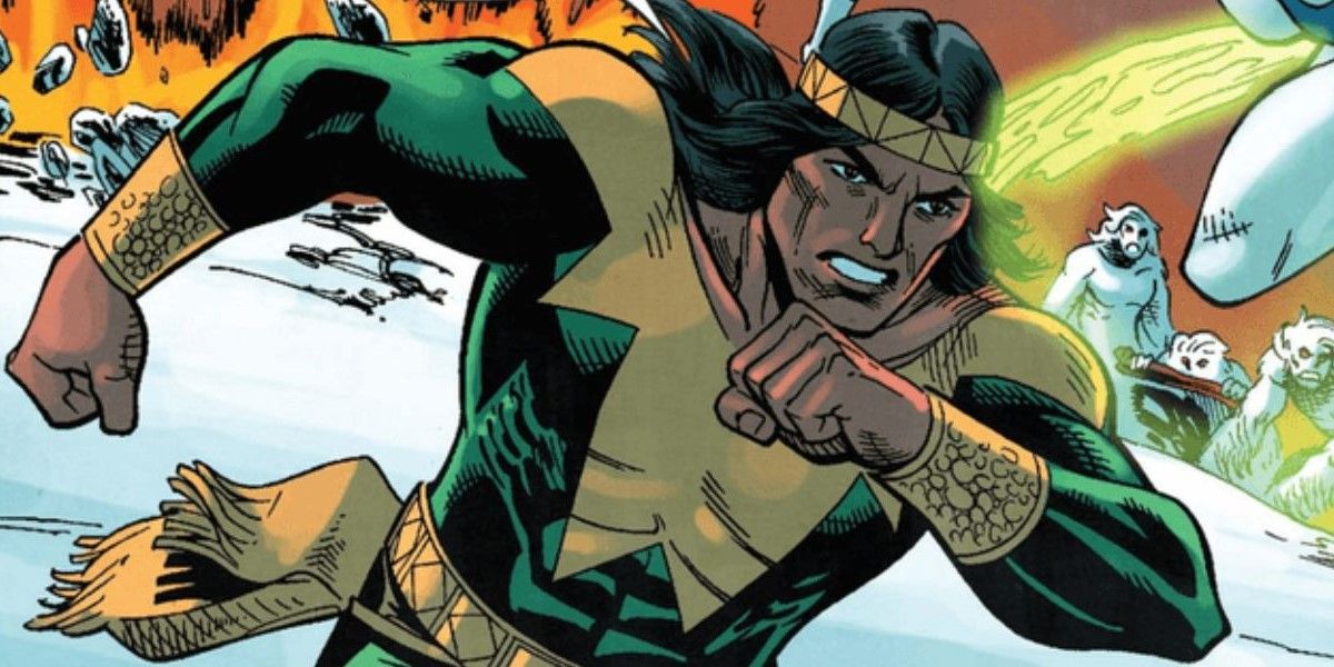 Shaman da Marvel correndo na neve