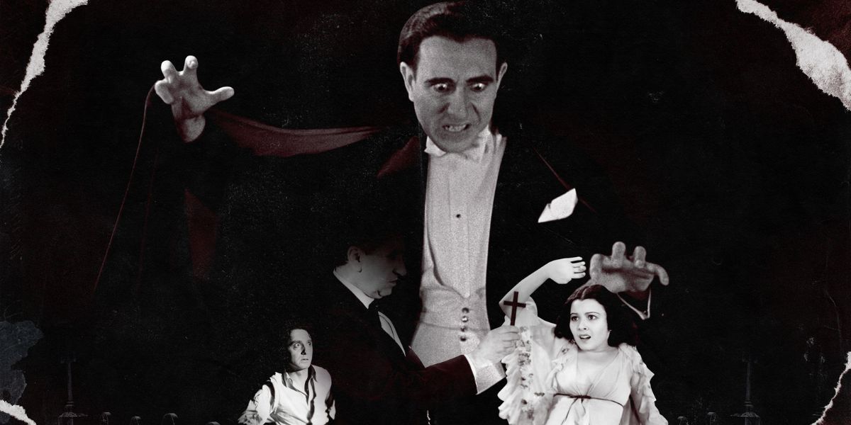 Carlos Villarias as Dracula looking down at his victims.