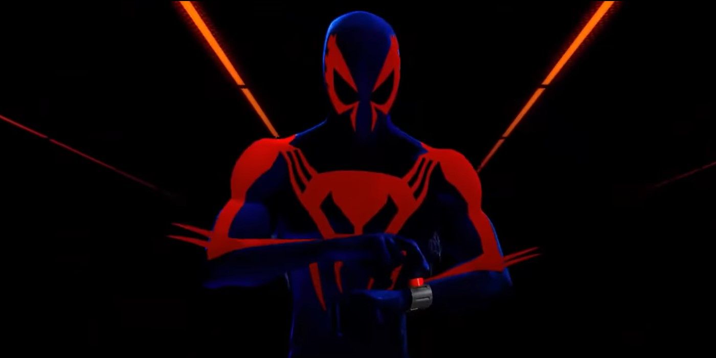 Spider-Man 2099 prepares to travel the multiverse in Into the Spider-Verse.