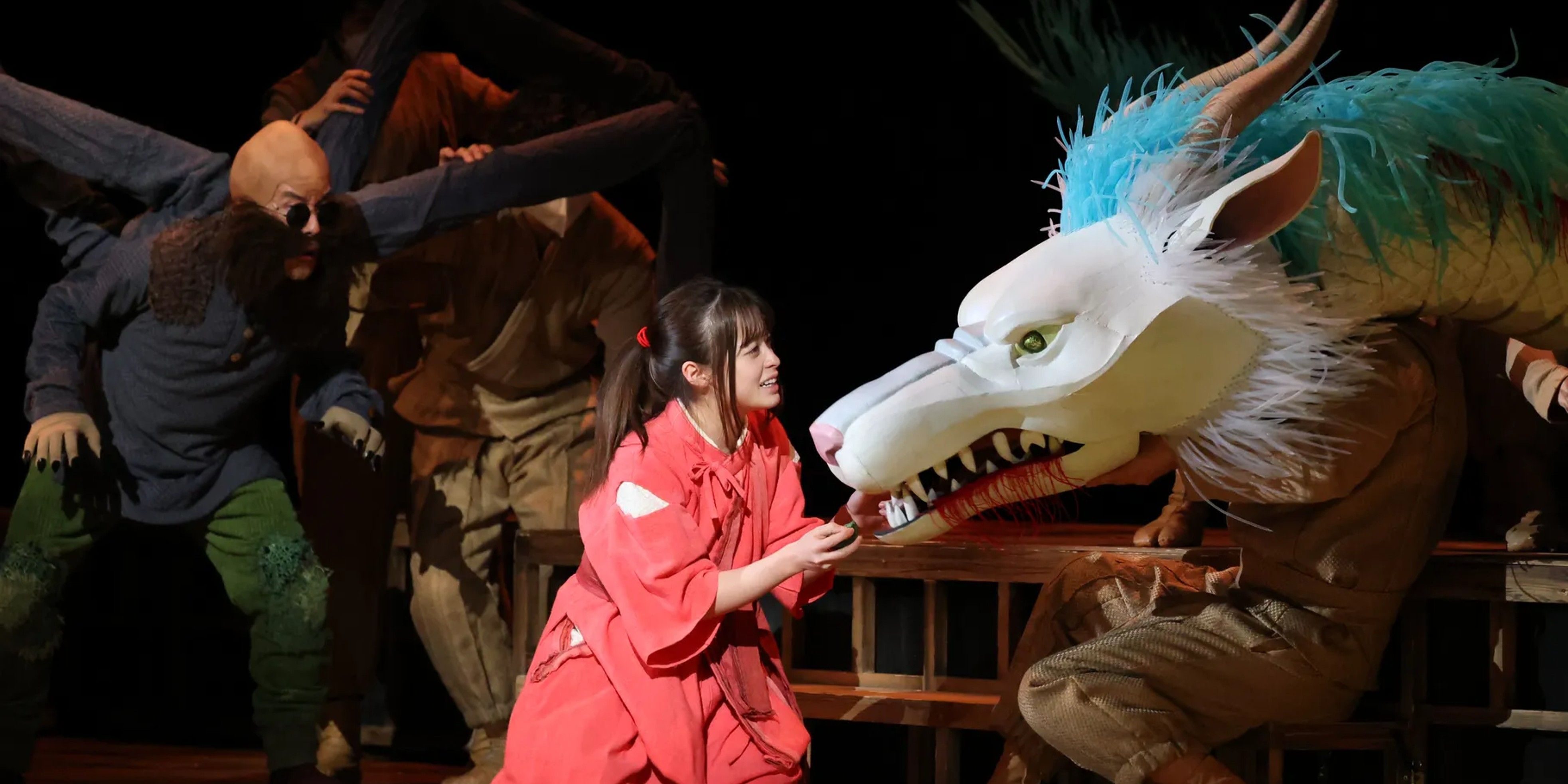 Spirited Away Live on Stage_Chihiro's actress interacts with a puppet version of Haku's dragon form-1