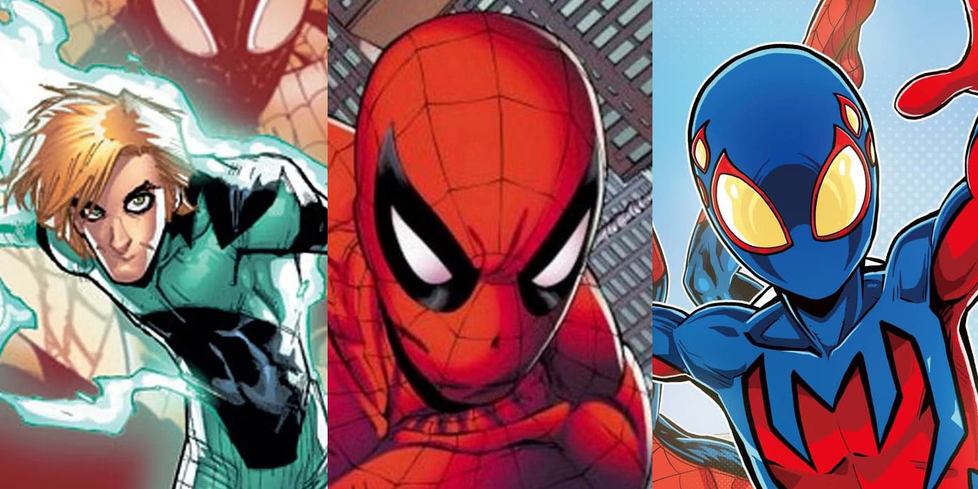 Split Image of Alpha, Spider-Man and Spider-Boy in Marvel Comics