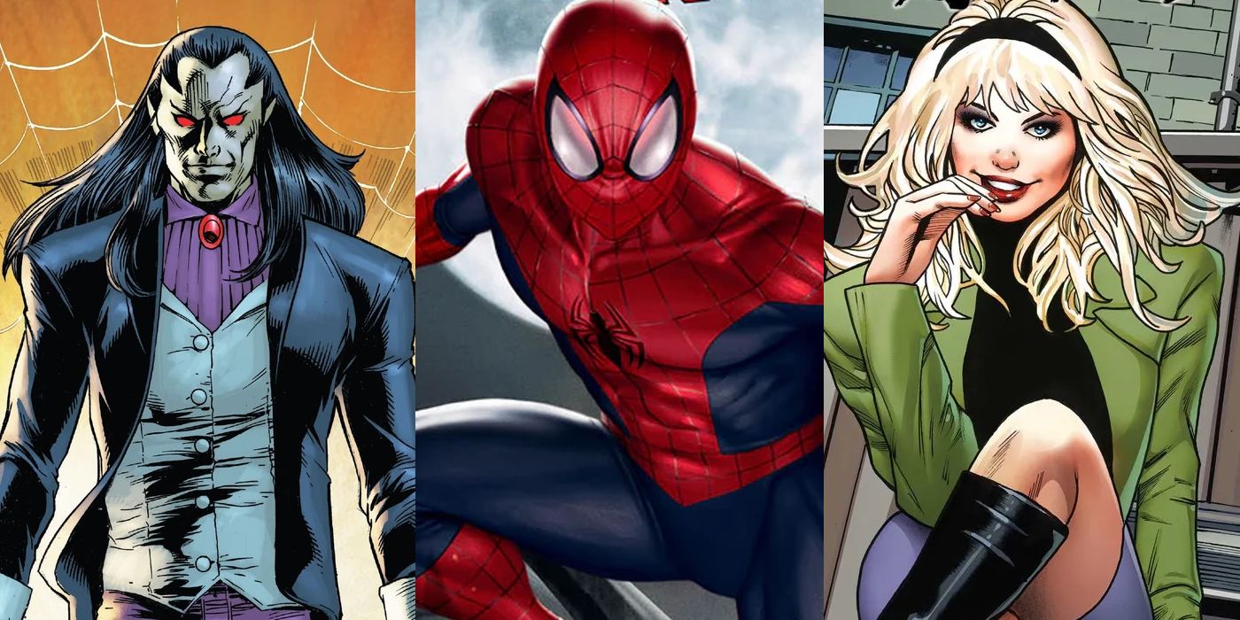 Split Image: Morlun, Spider-Man, original Gwen Stacy from Marvel Comics