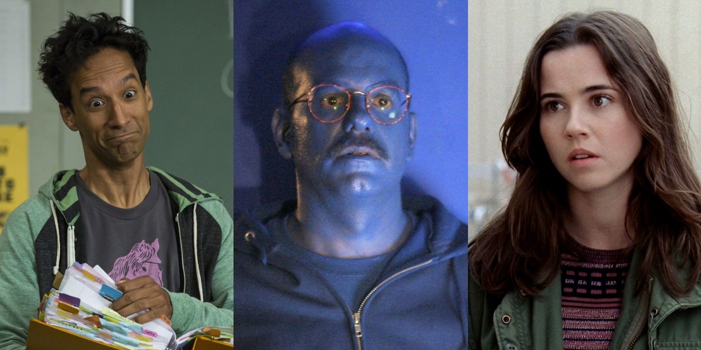 Split Image of Abed from Community, Tobias from Arrested Development, and Lindsay from Freaks and Geeks