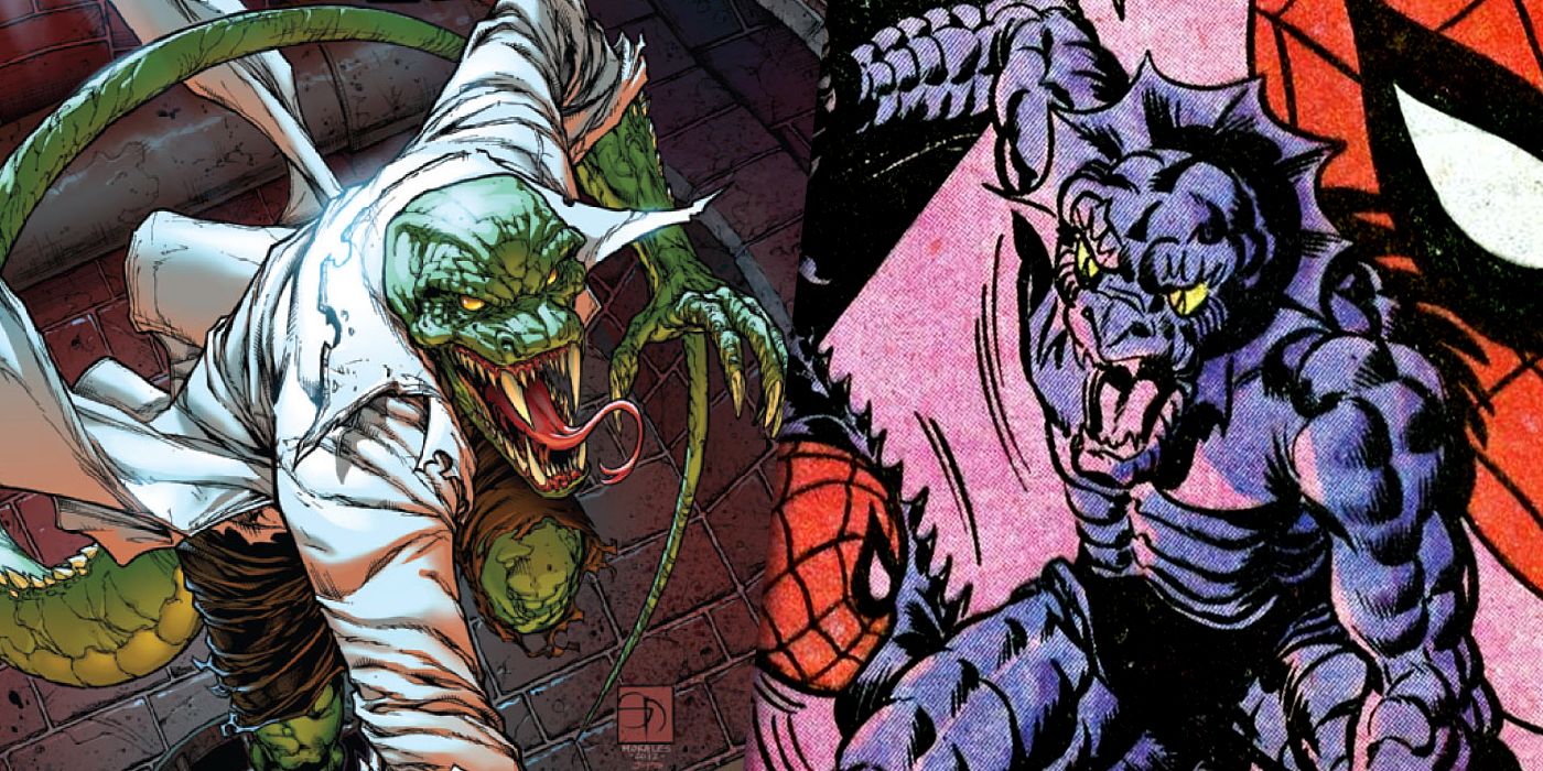 Split image of Lizard and Iguana from Marvel Comics