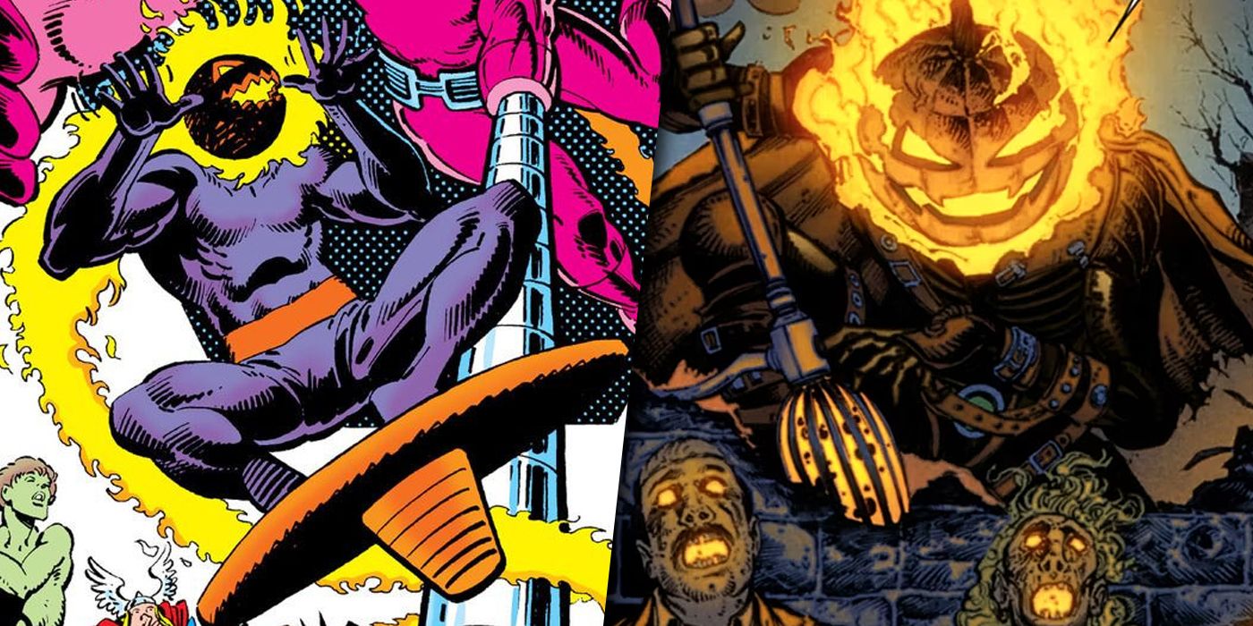 Split image of Mad Jack and Jack O'Lantern from Marvel Comics