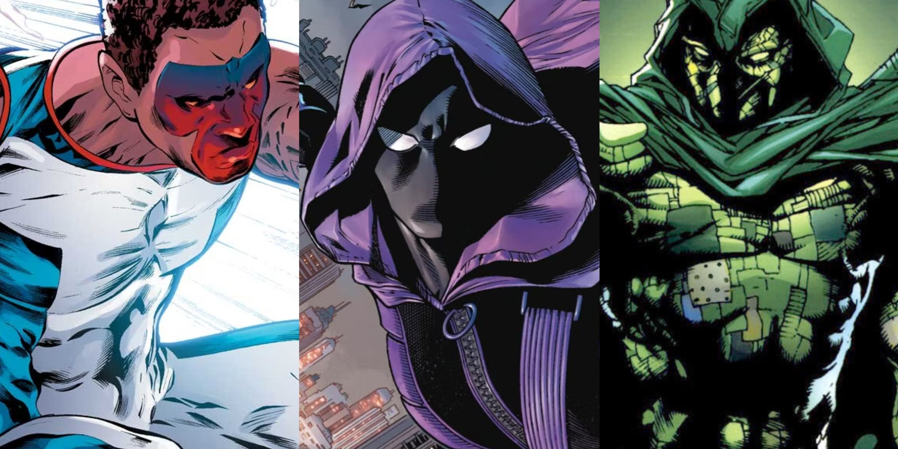 Split image of Mr. Terrific, Spoiler and Ragman DC Comics