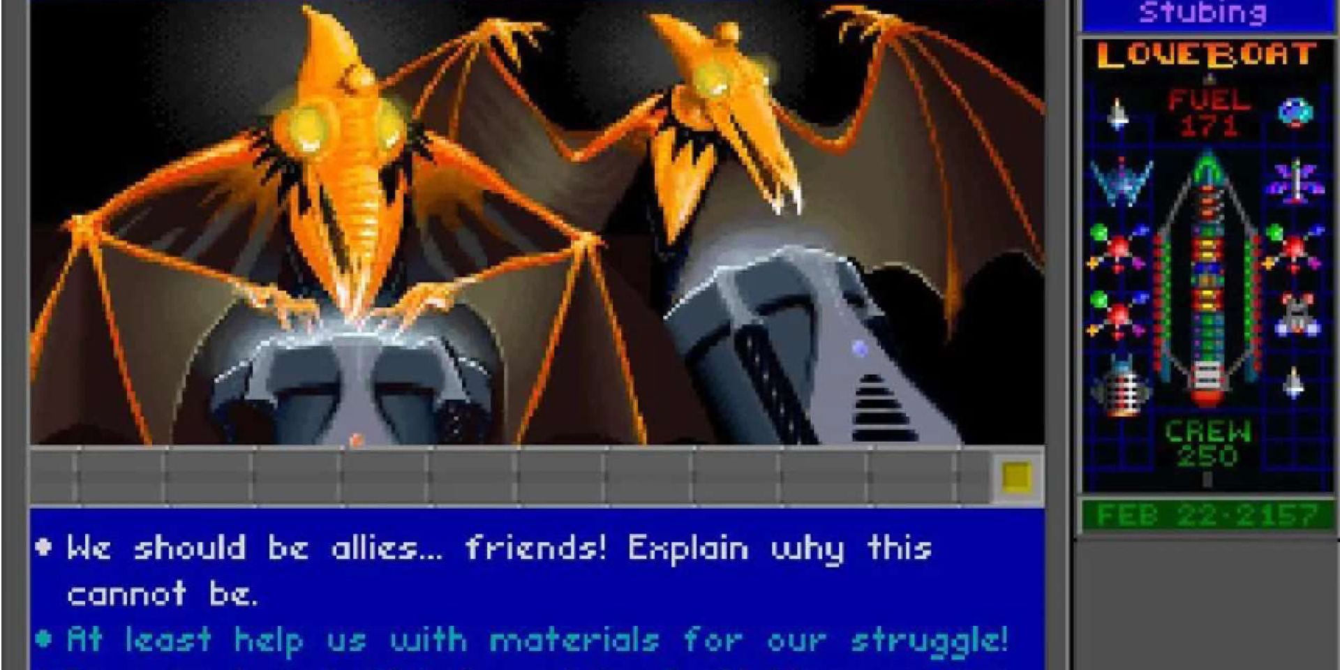O jogador atua como um diplomata para uma espécie alienígena em Star Control II.