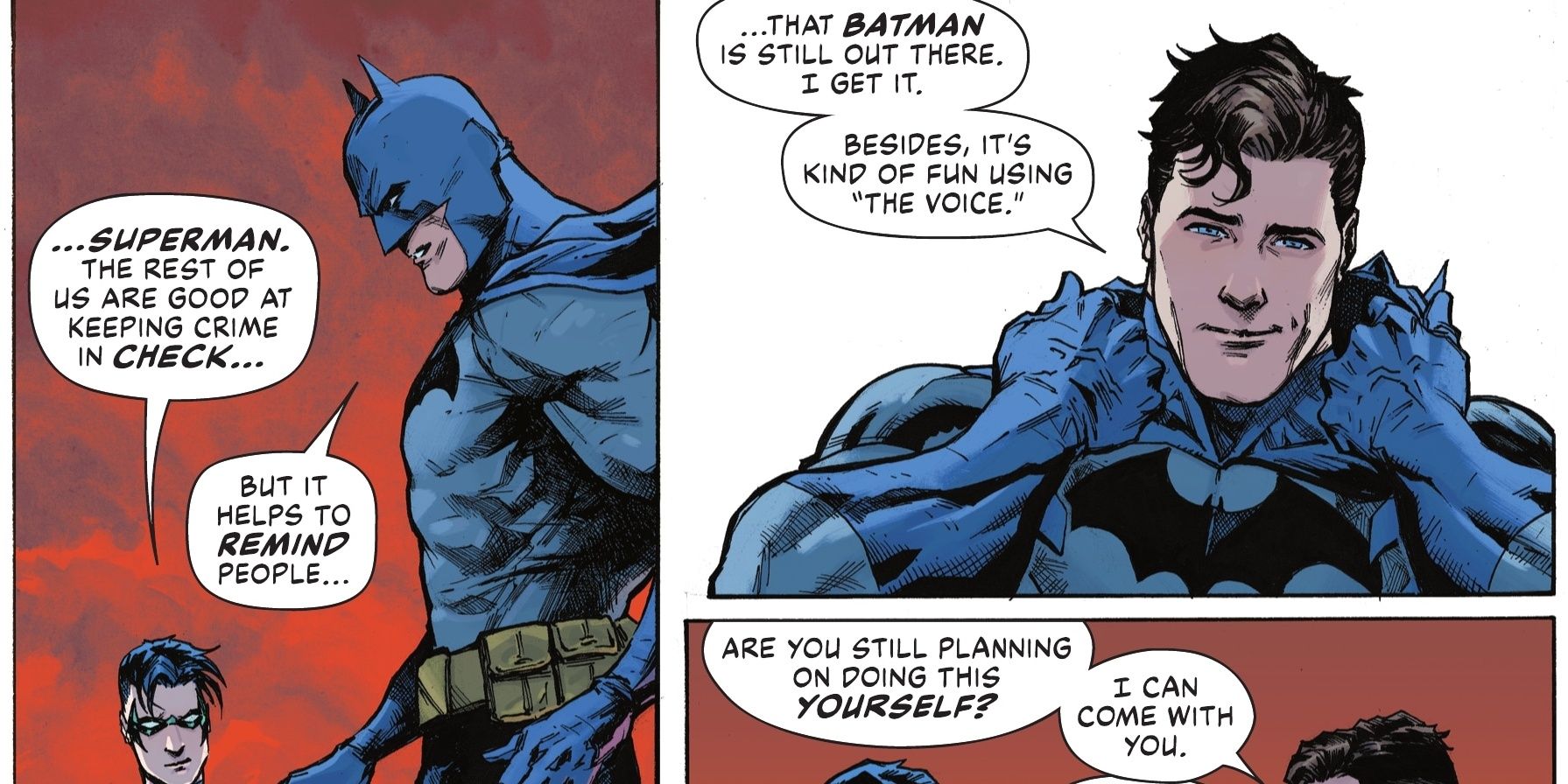 Superman vestido como Batman em Batman #134