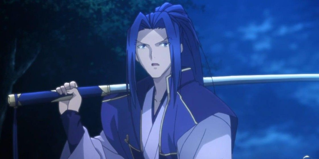 The Assassin holding their sword in Fate/Stay Night anime