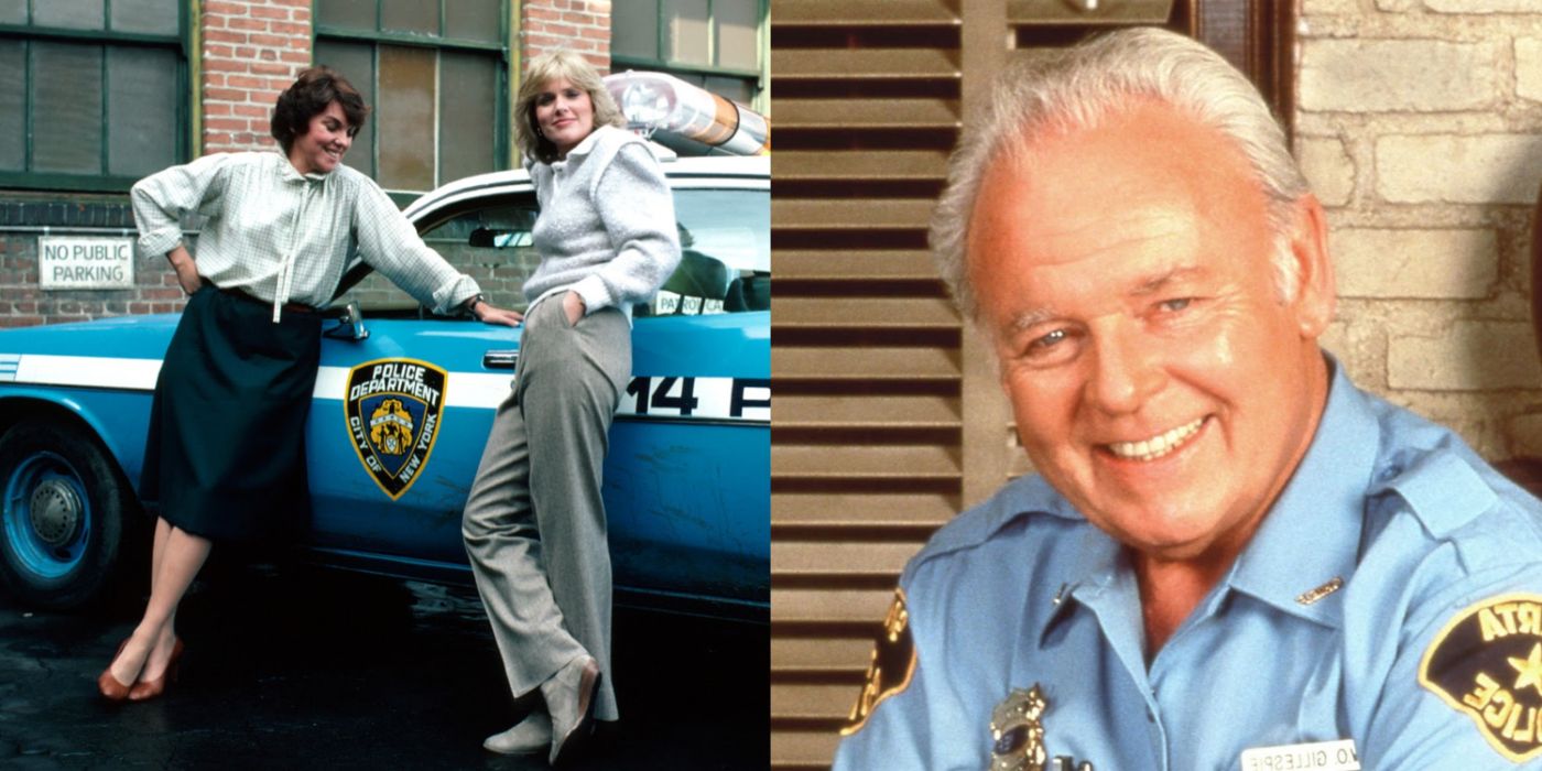 Split image showing scenes from the procedurals Cagney & lacey and In The Heat Of The Night