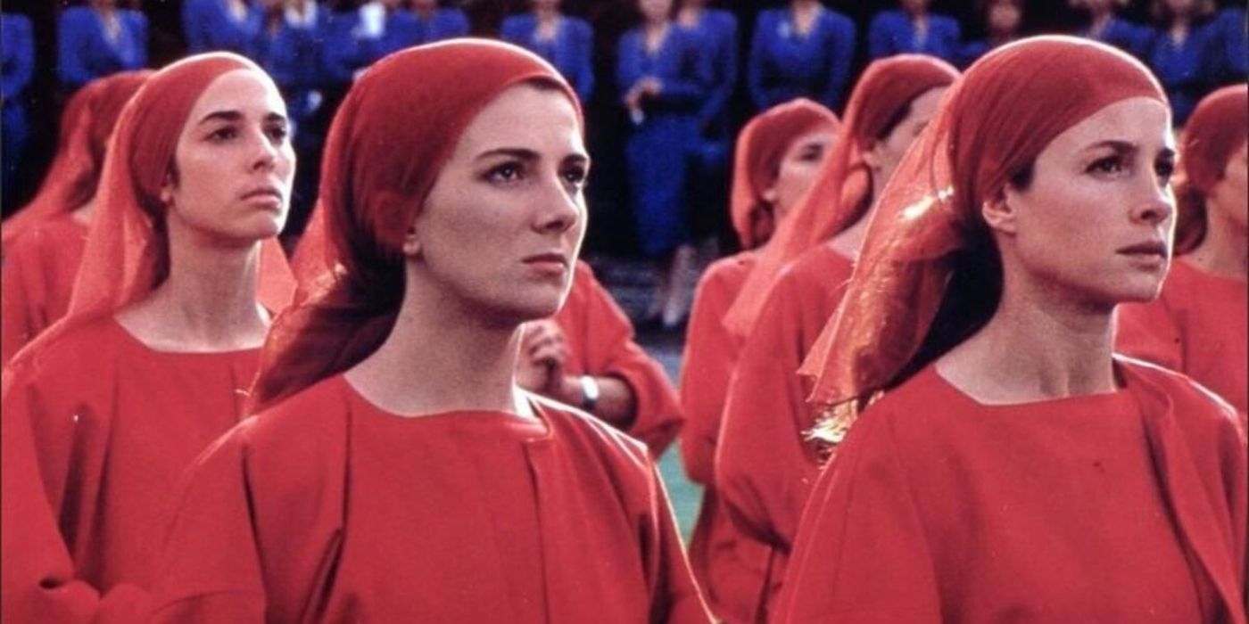 Kate stands in line in The Handmaid's Tale