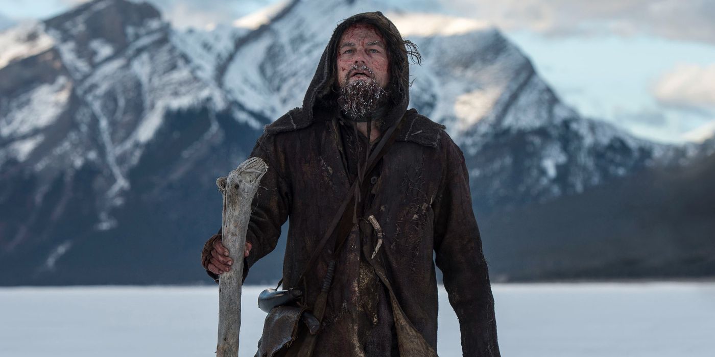 Hugh stands in the snow in The Revenant