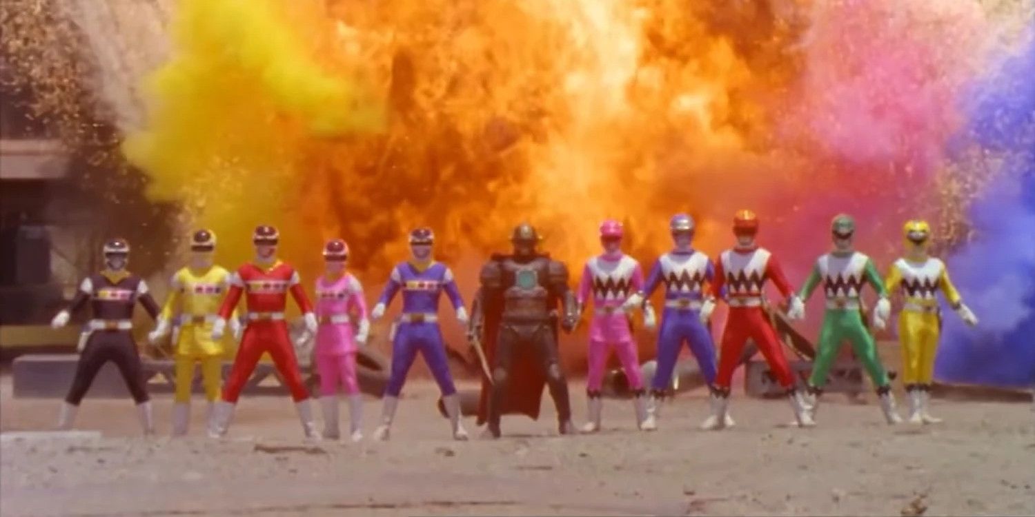 The Space Rangers and the Lost Galaxy Rangers teaming up in Power Rangers